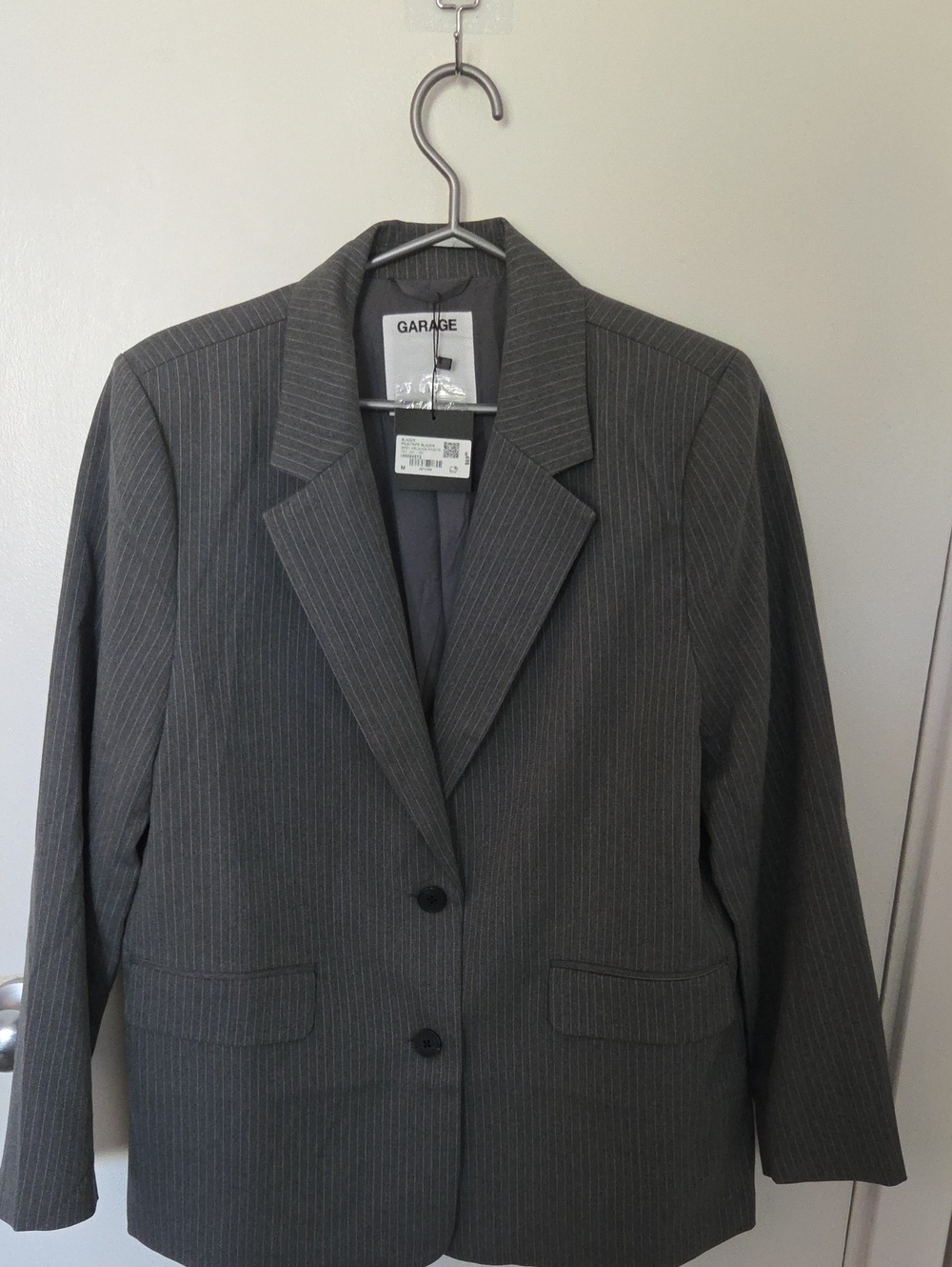 Garage Gray Pinstripe Suit Jacket Blazer